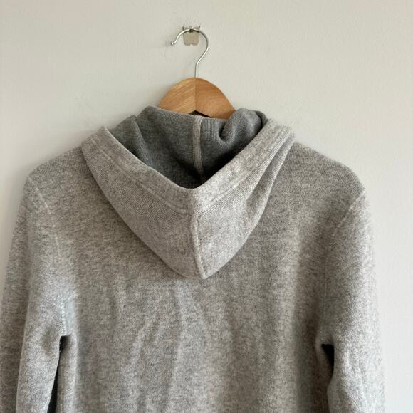 Michael Kors Collection Cashmere Diamanté-Cord Zip Hoodie Sweater Gray M - Picture 7 of 7